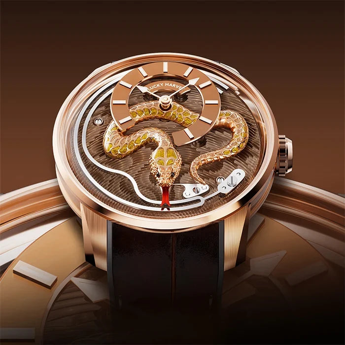 Lucky Harvey automaton watch with animated snake dial