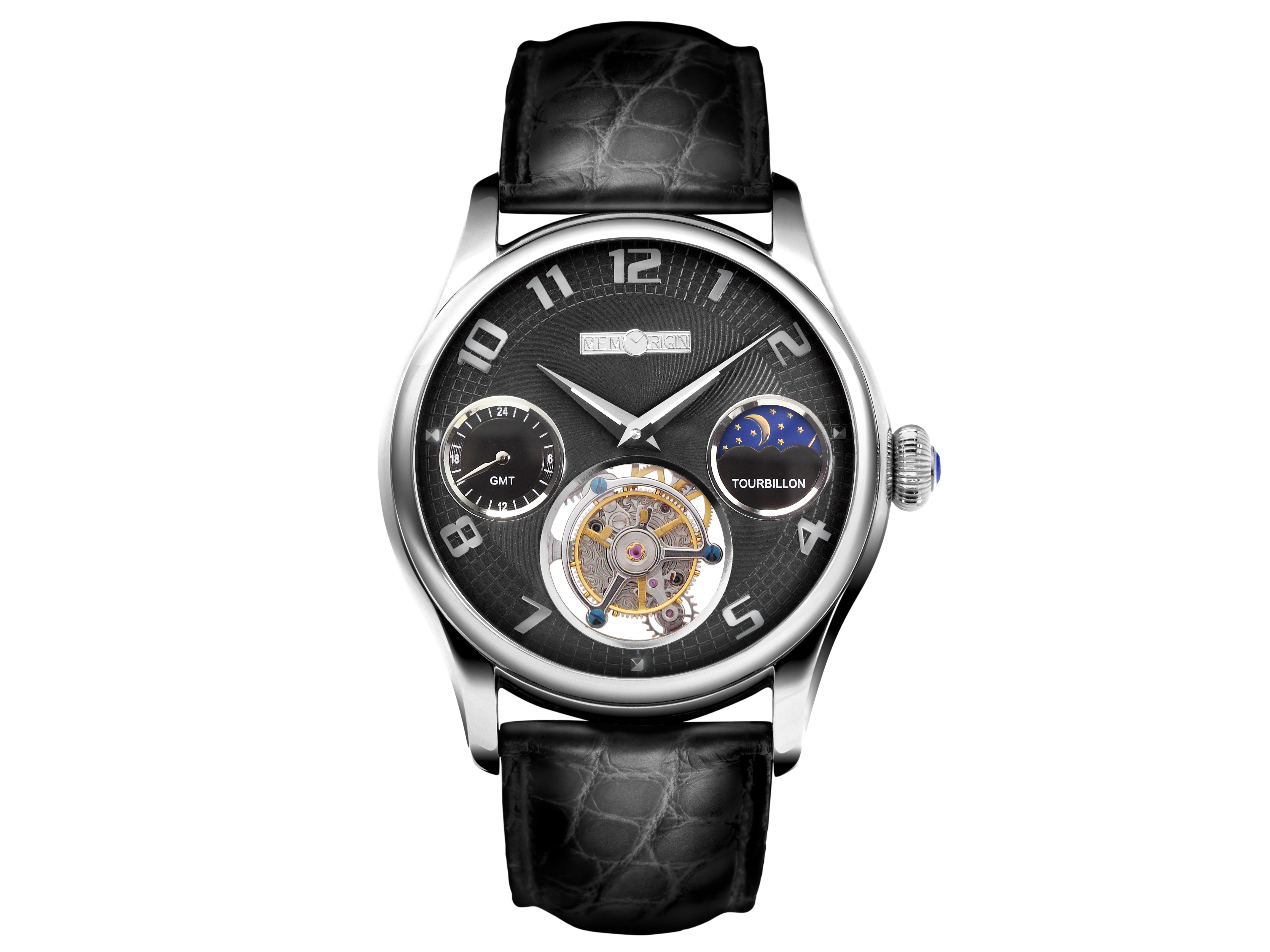 Memorigin Travelers Series Black Tourbillon Watch 4894379011318