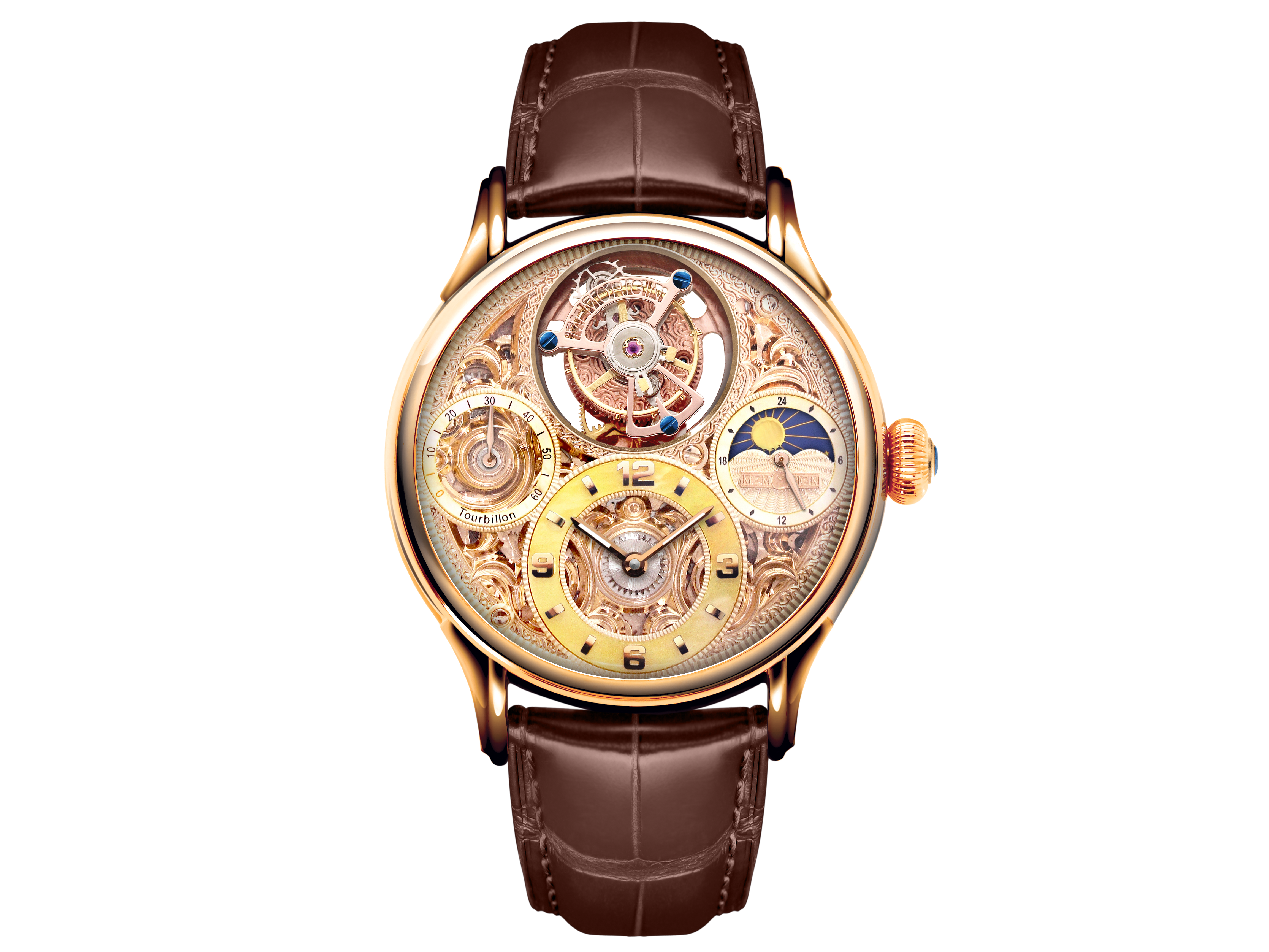 Memorigin Starlit Legend Series Rose Gold Tourbillon Watch 4894379110721