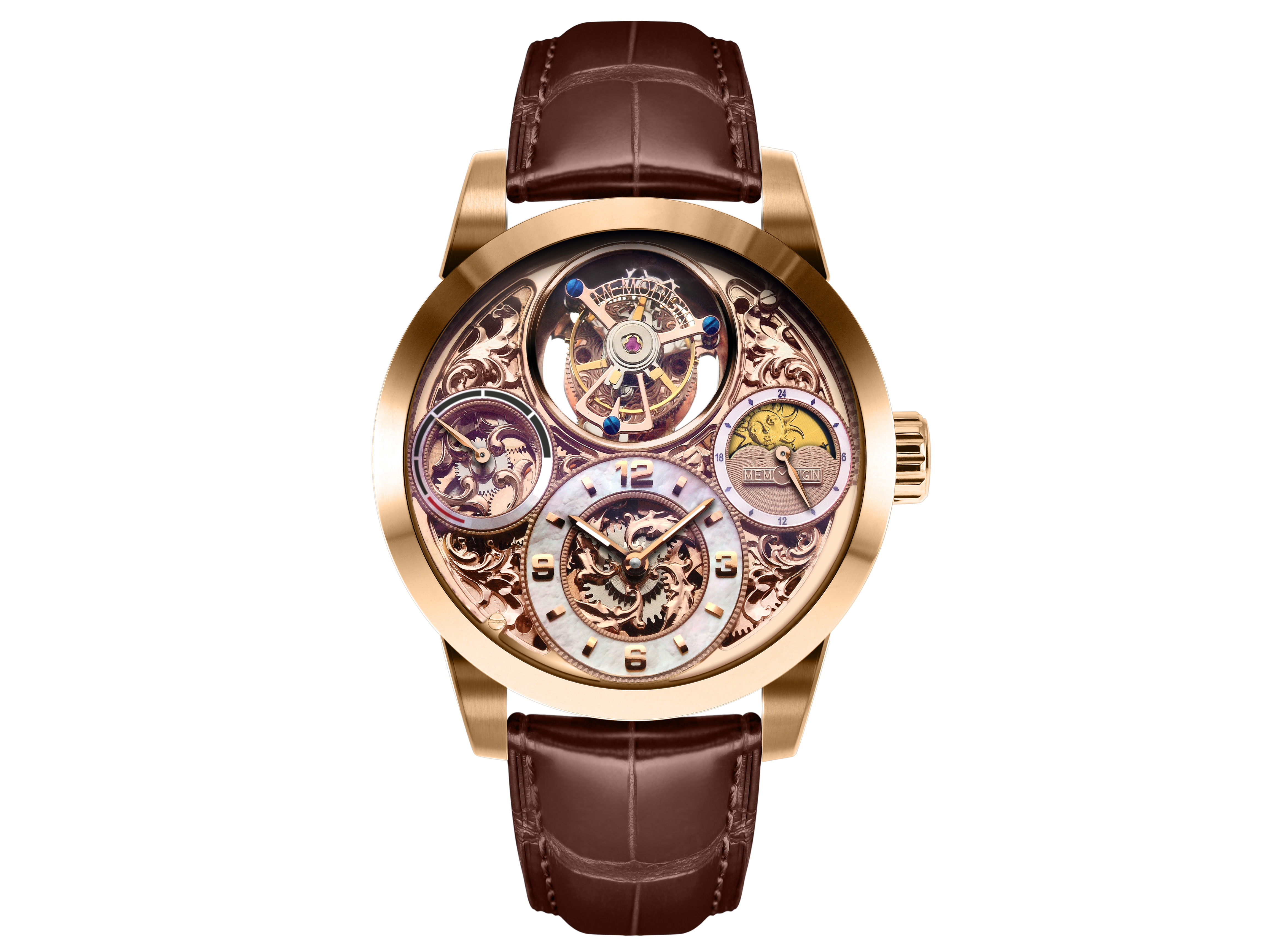 Memorigin Starlit Legend Series Imperial Rose Gold Tourbillon Watch 4894379111285