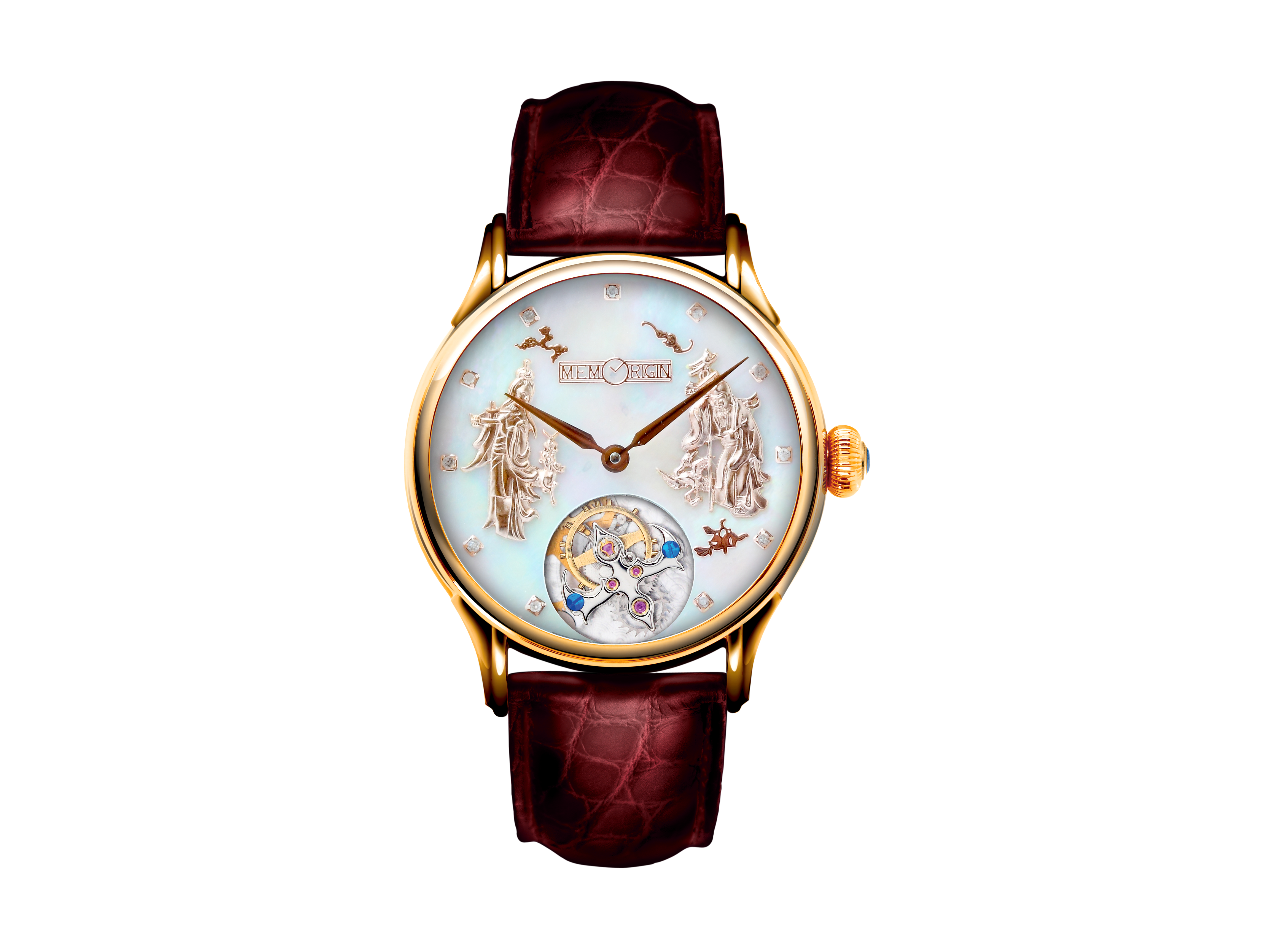 Memorigin Lady Series - Antique Mother of Pearl Tourbillon Watch 4894379123226
