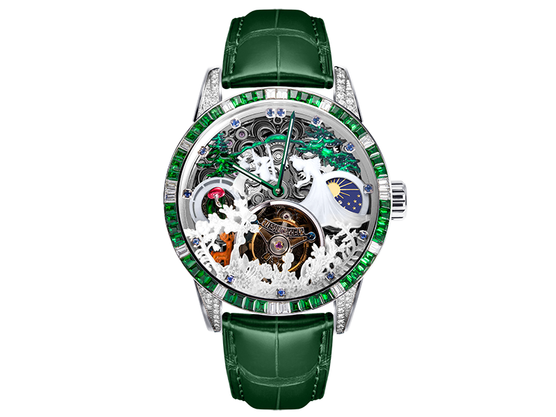 Memorigin Qiqi Design Series – the spring of Vienna(Emerald) Tourbillon Watch 4894379225548
