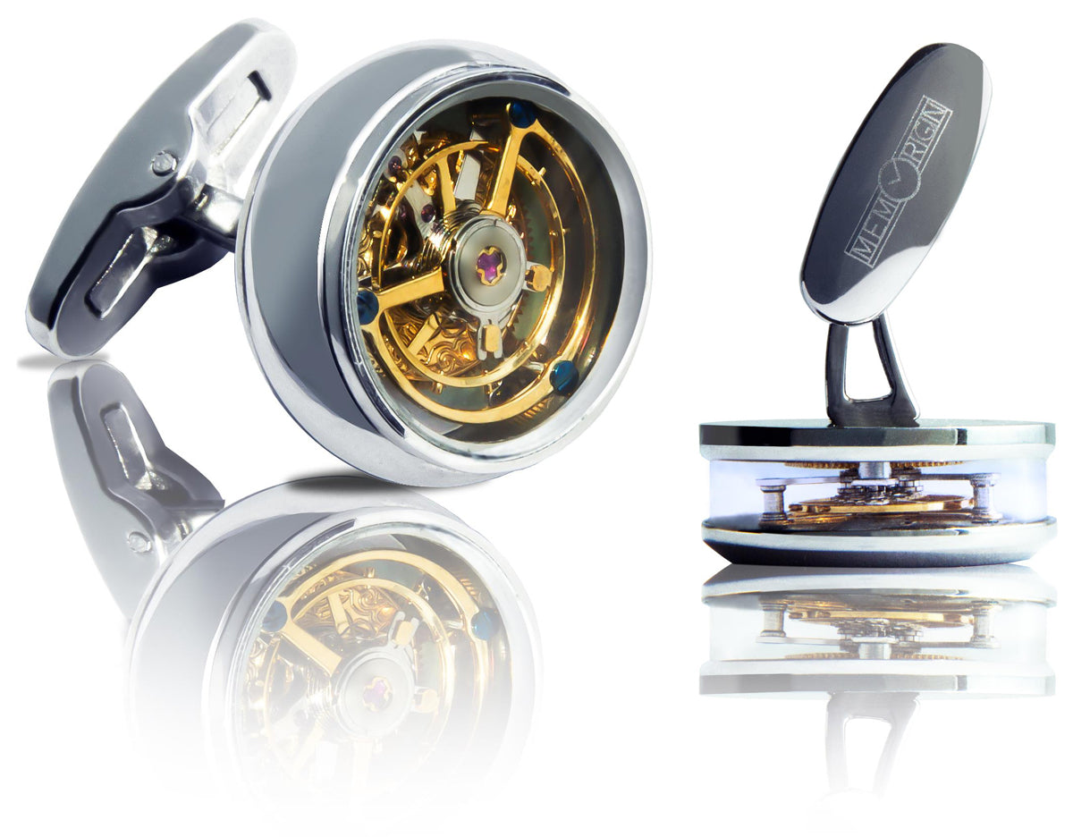 Memorigin Tourbillon Cufflink Real co-axial Tourbillon-cufflinks
