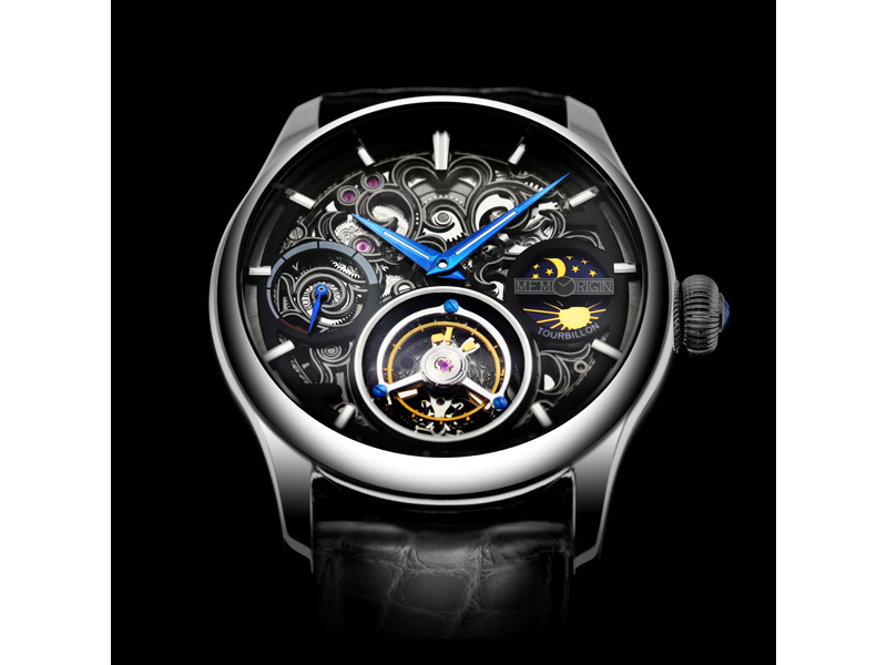 Memorigin Navigator Series Stainless Steel Tourbillon Watch 4894379070414