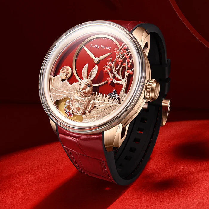 Lucky Harvey Craftsmanship Series Rose Gold Rabbit Limited Edition Automatic Watch