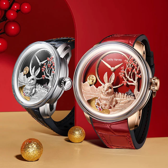 Lucky Harvey Craftsmanship Series Silver Rabbit Limited Edition Automatic Watch