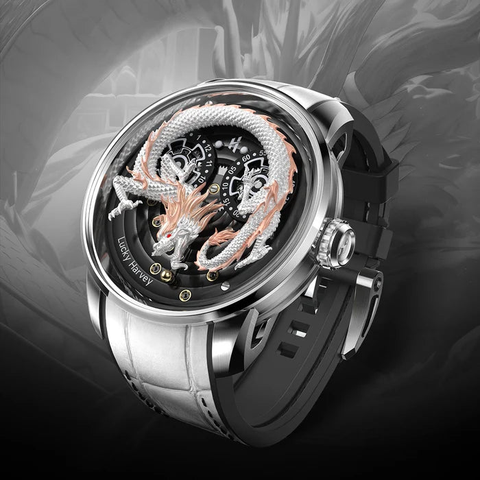 Lucky Harvey Craftsmanship Series White Dragon Automaton Watch