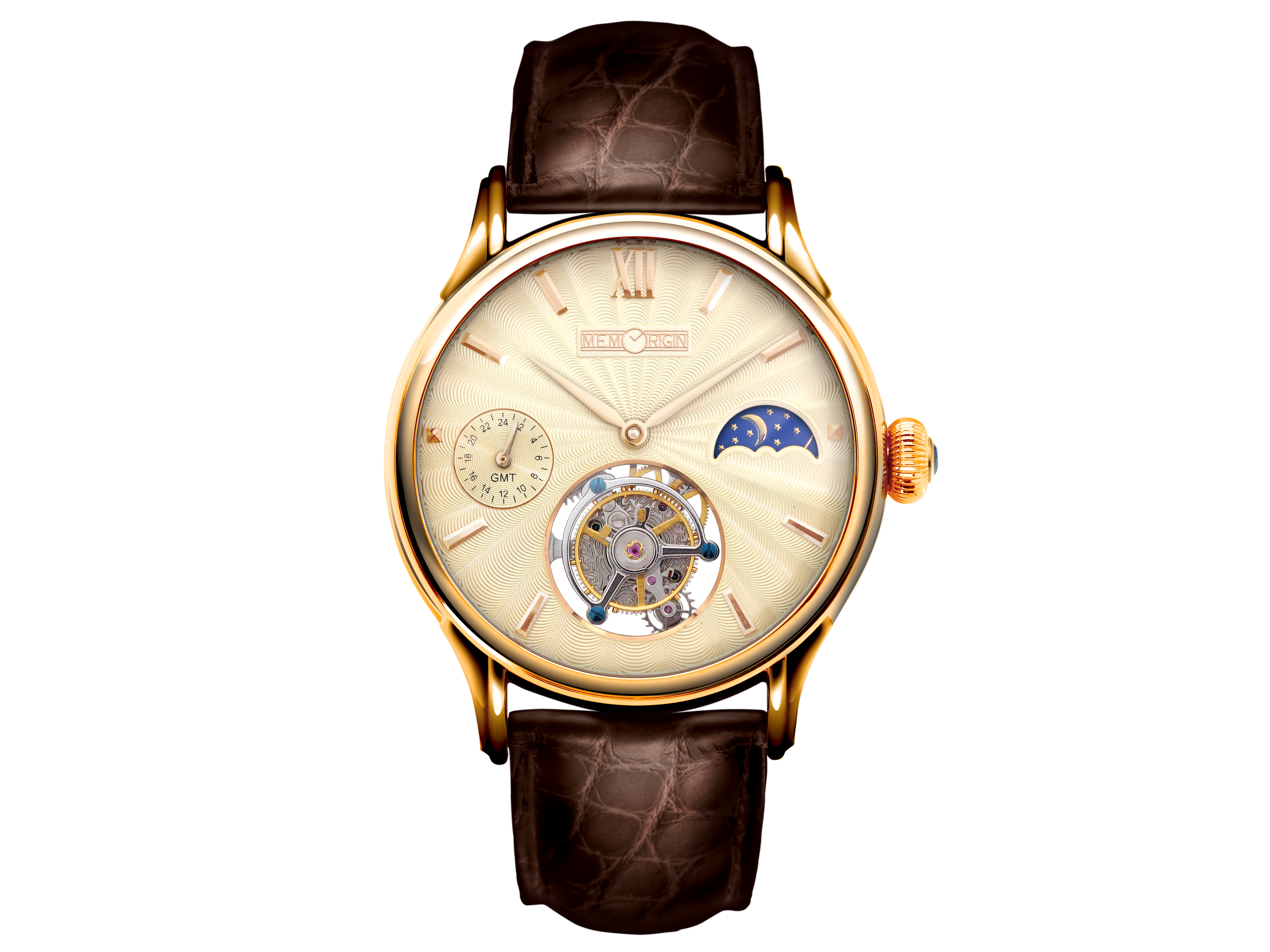 Memorigin Travelers Series Rose Gold Tourbillon Watch 4894379010724