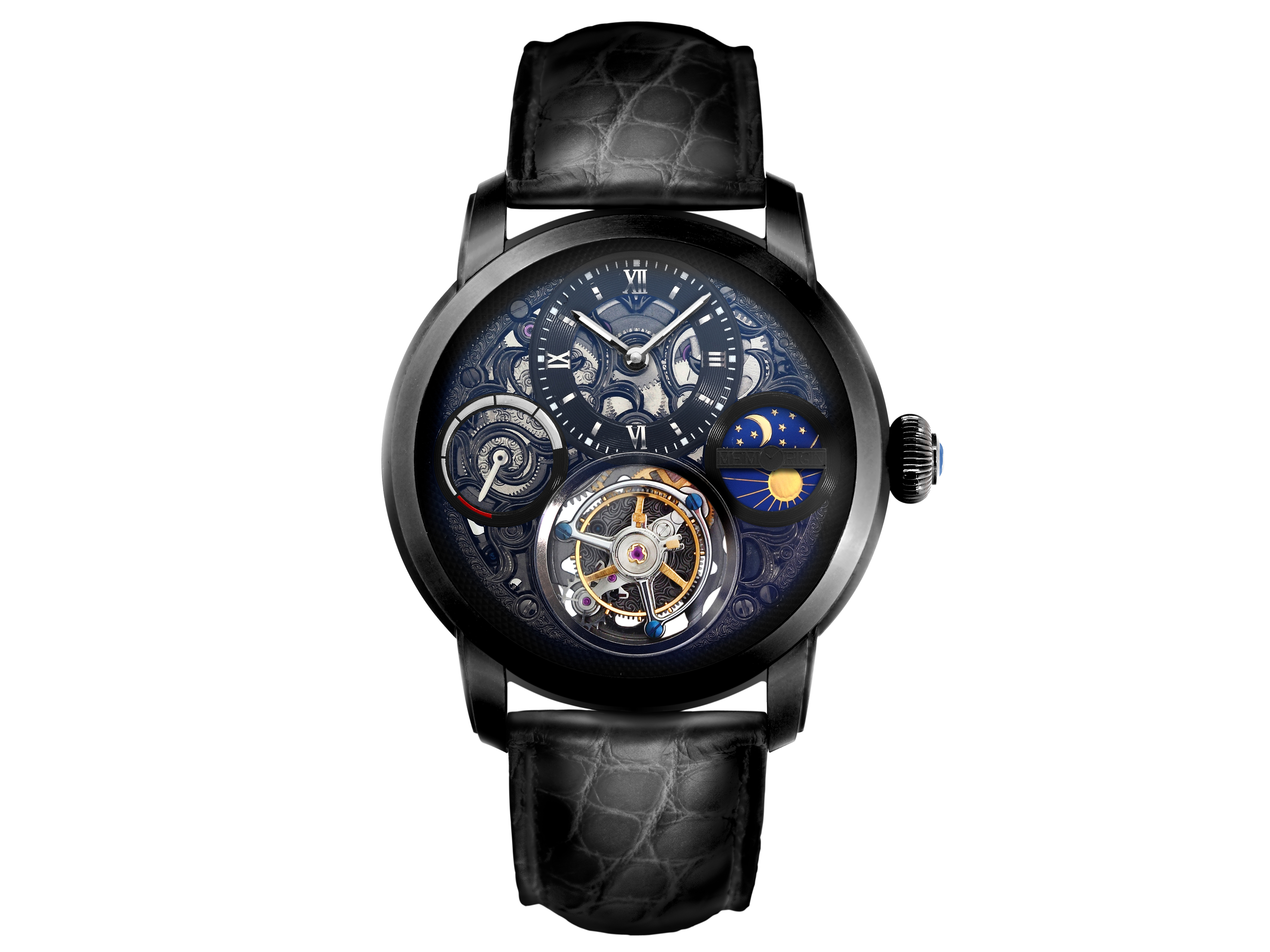 Memorigin Zeus Series Black PVD Tourbillon Watch 4894379090238