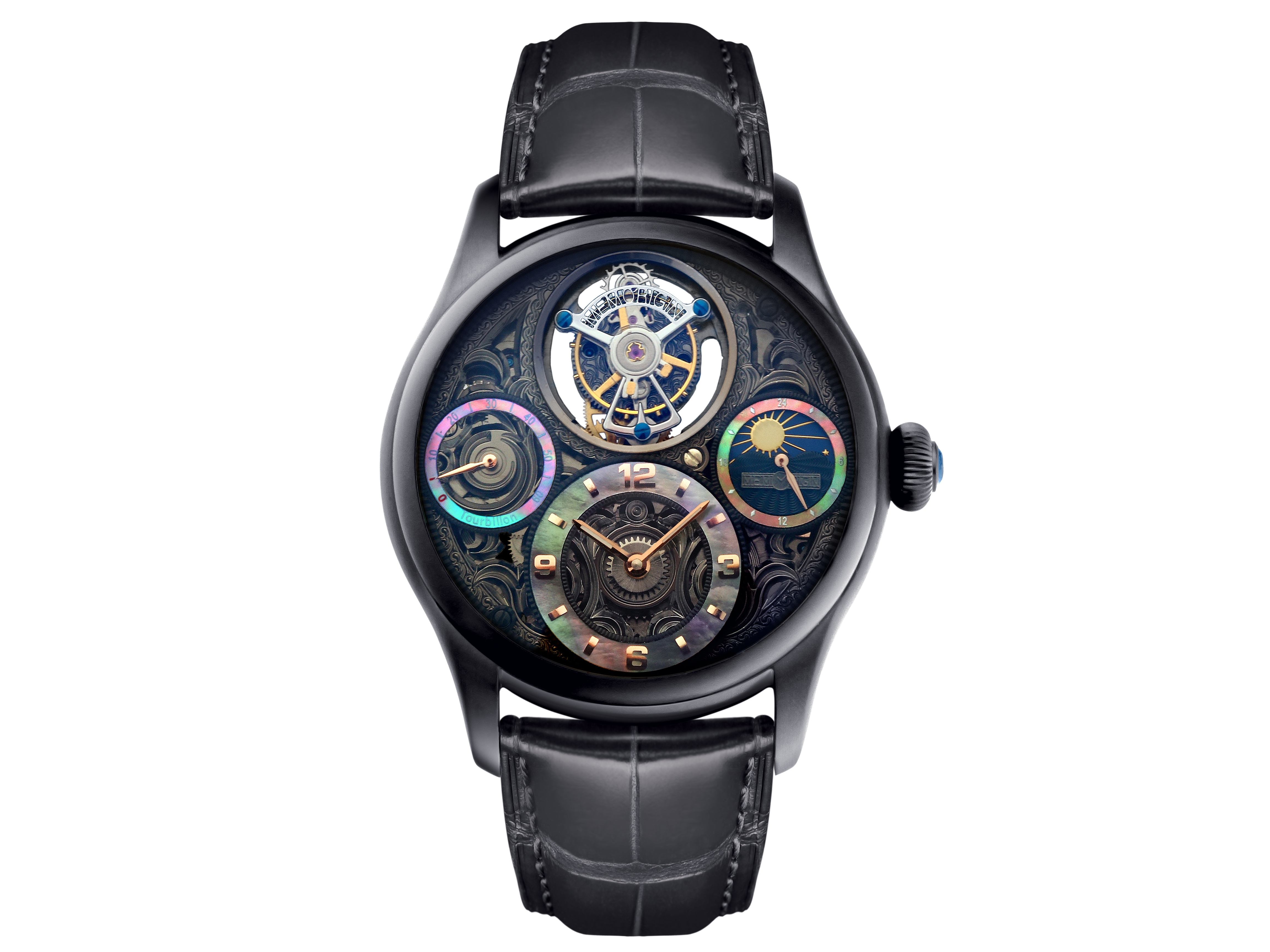Memorigin Starlit Legend Series Black PVD Tourbillon Watch 4894379110219