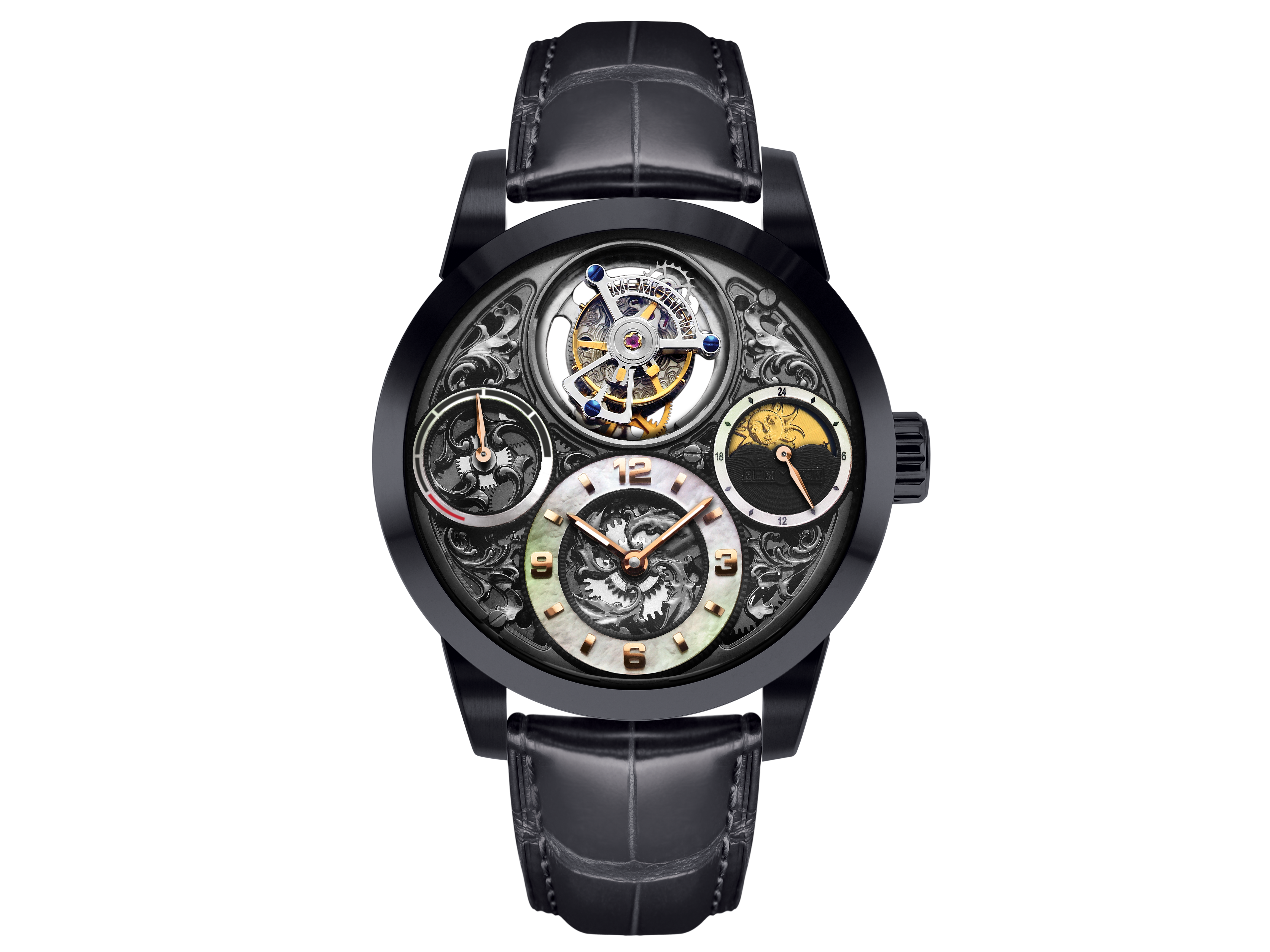 Memorigin Starlit Legend Series Imperial Black PVD Tourbillon Watch 4894379111186